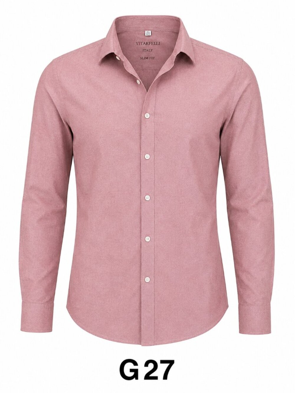 Vitarfelli Italy Men’s Slim Fit Pink Dress Shirt 17½ 34/35 (G27)